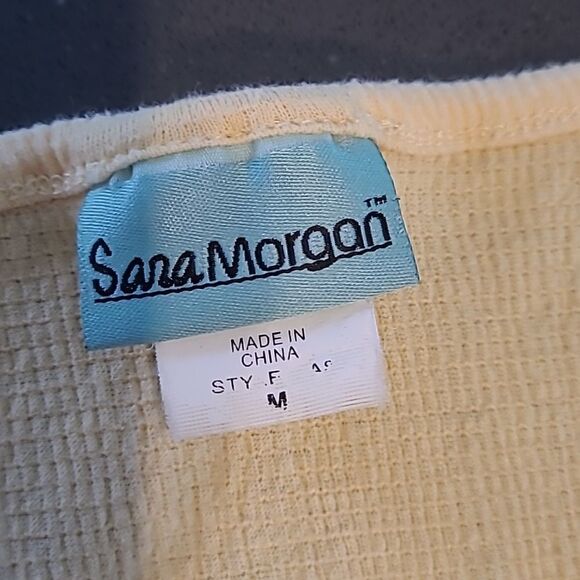 Sara Morgan sz M yellow textured fabric - Picture 5 of 8